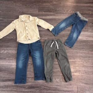 Toddler Boys 4T Clothing Bundle Jumping Beans Shacket Jeans Joggers 4 Pieces