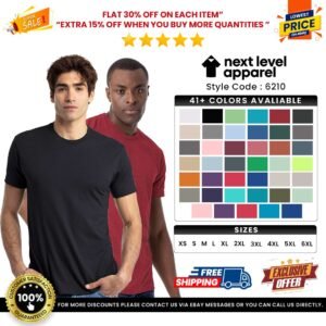 Next Level Apparel 6210 Unisex Premium CVC T Shirt Short Sleeves Stylish T-Shirt