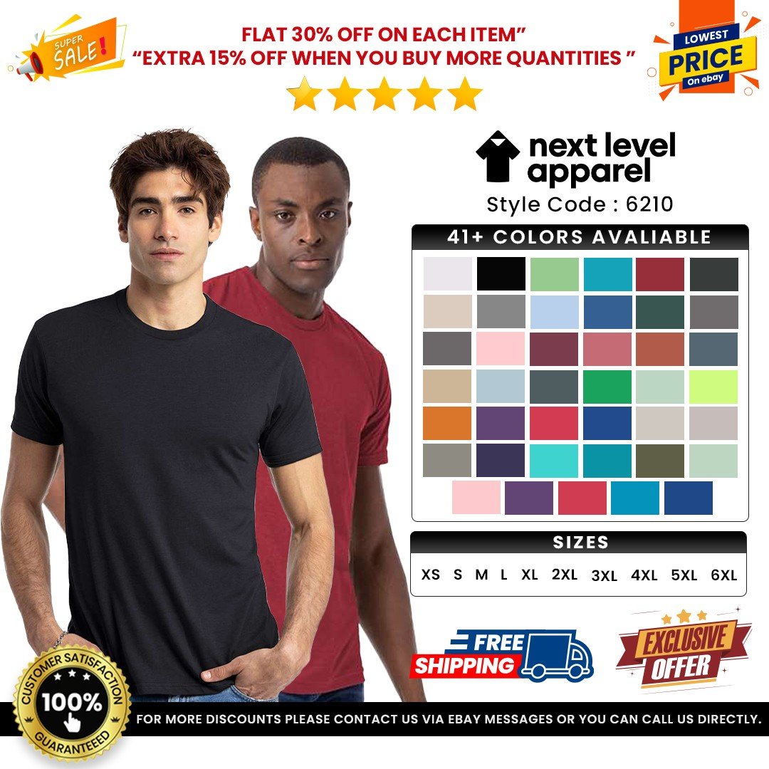 Next Level Apparel 6210 Unisex Premium CVC T Shirt Short Sleeves Stylish T-Shirt