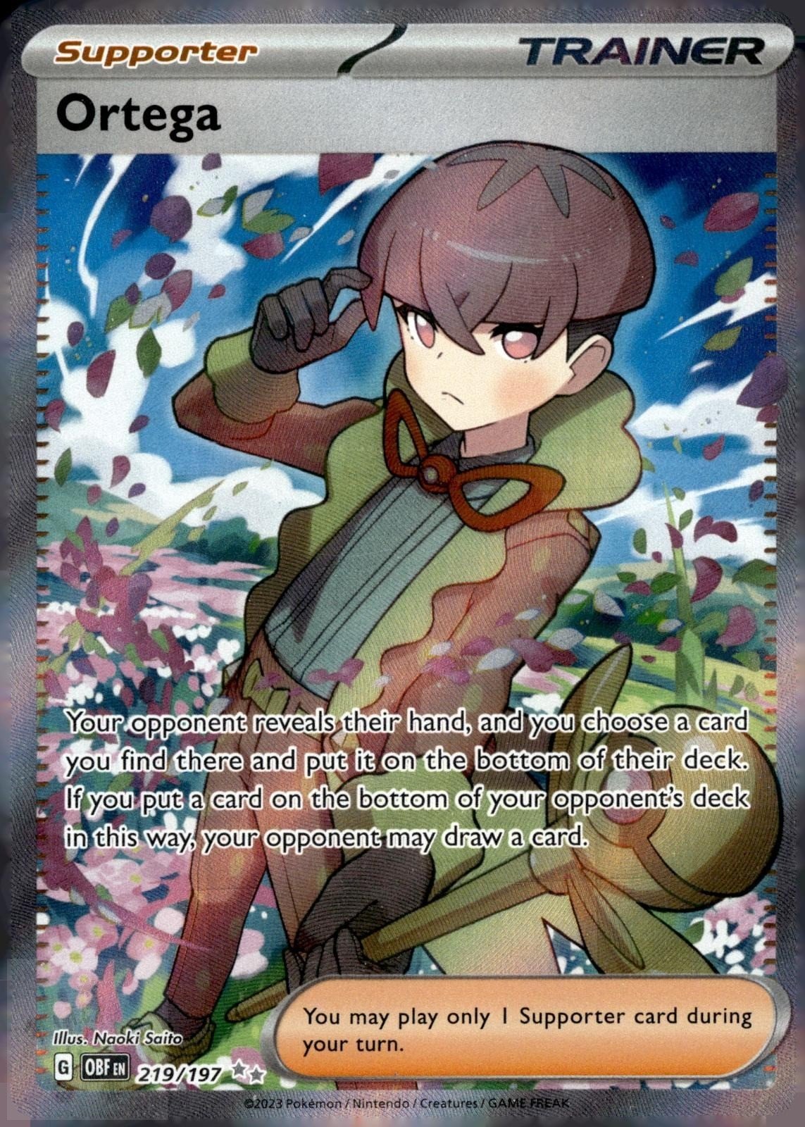 Ortega 219/197 Ultra Rare Obsidian Flames Pokemon Holo NM/M