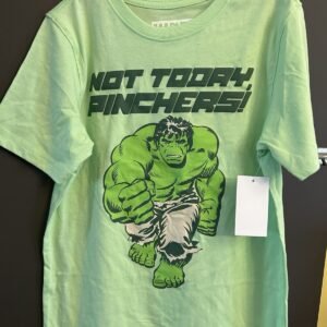 Marvel Hulk Green "Not Today Punyers" Graphic T-Shirt Boys M 8 Crew SS
