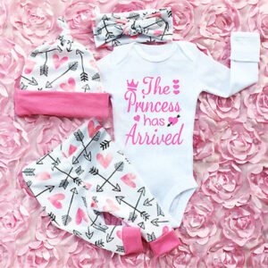 4PCS Newborn Kids Baby Girl Outfits Clothes Romper Bodysuit+Tutu Pants Hat Set