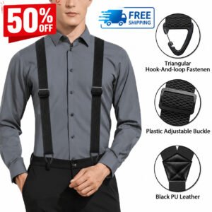Suspenders for Men Heavy Duty, X Shape Back Hidden Suspender 1.5" Under Clothing