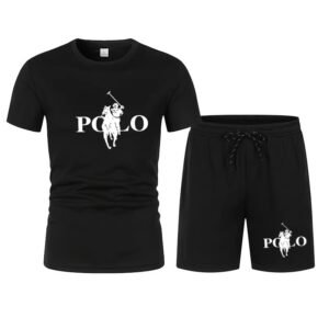 Men’s Summer Sports Set Short Sleeve T-Shirt & Shorts 2-Piece Outfit Casual Stre