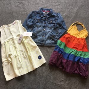 Girl Size 5 Clothing Lot 3x Pieces Bulk Jean Jacket Summer Colorful Denim Cotton